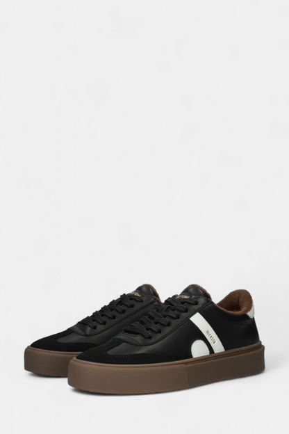 BLACKSTONE 280 BLACK LEATHER TRAINER