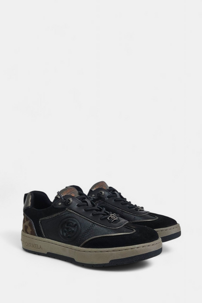 CARMELA 162504 TAN LEOPARD LEATHER TRAINER