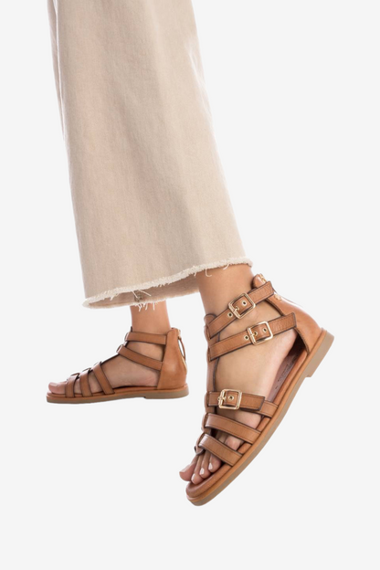 CARMELA 161397 TAN LEATHER GLADIATOR SANDAL