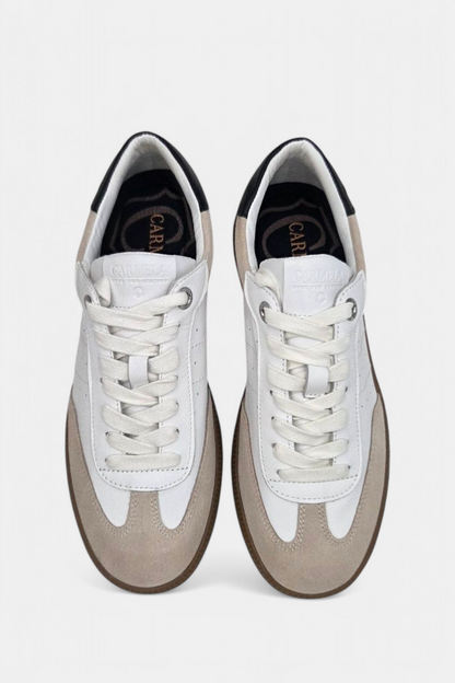 CARMELA 162292 WHITE BEIGE LEATHER TRAINER