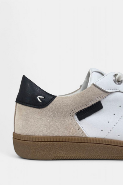 CARMELA 162292 WHITE BEIGE LEATHER TRAINER