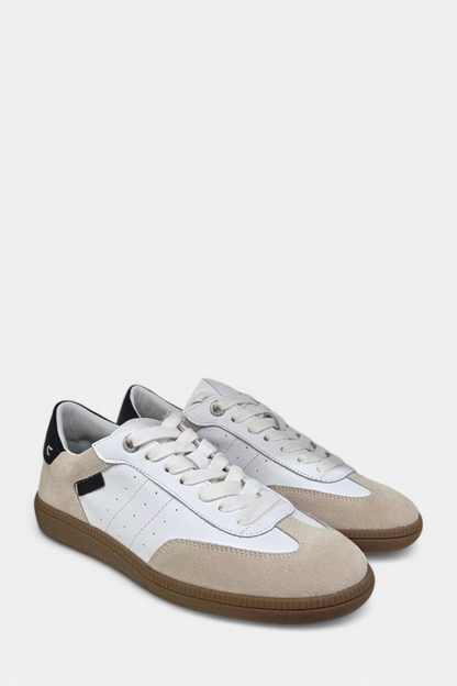 CARMELA 162292 WHITE BEIGE LEATHER TRAINER