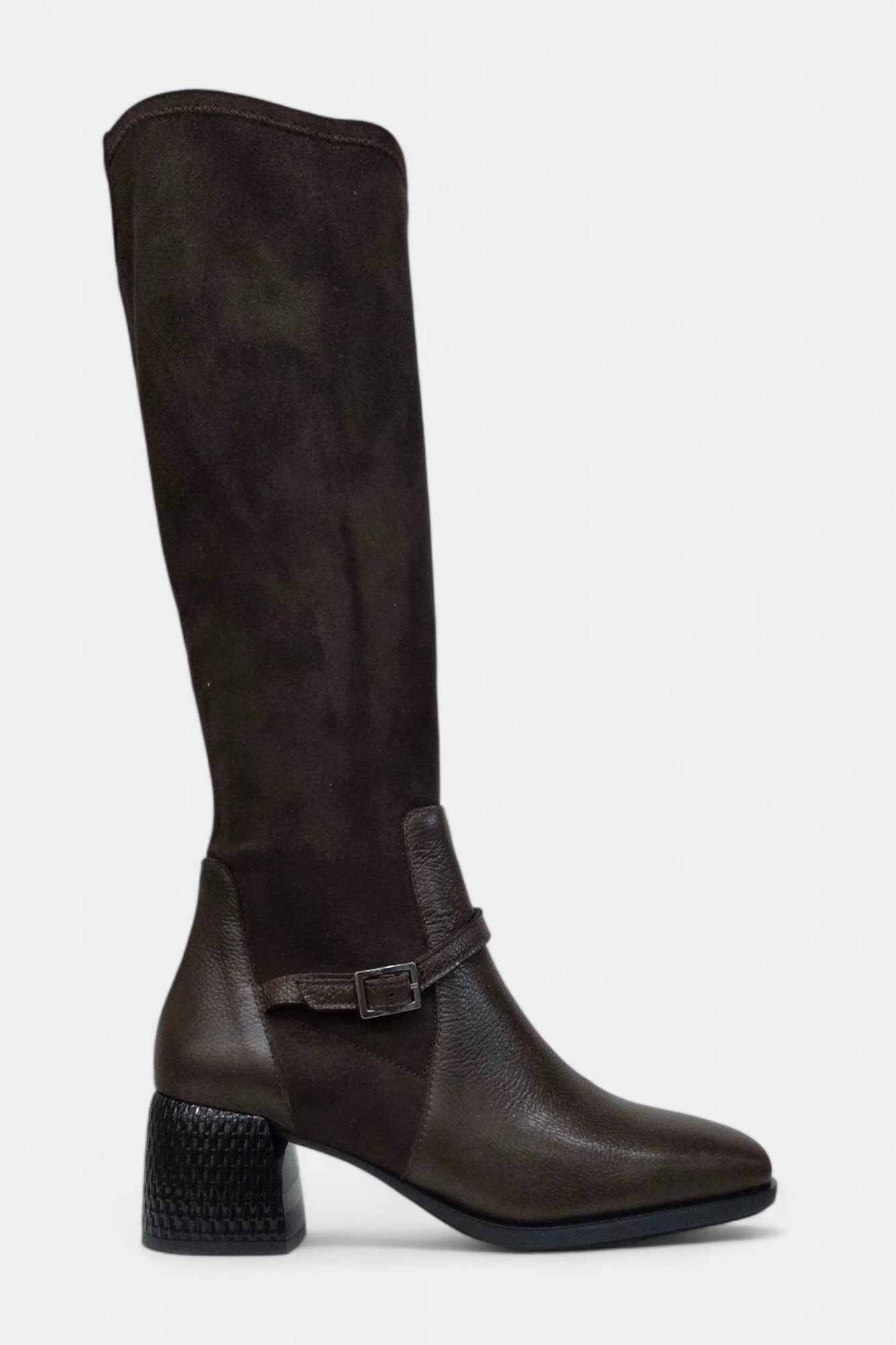D'CHICAS BROWN LEATHER KNEE HIGH BOOT
