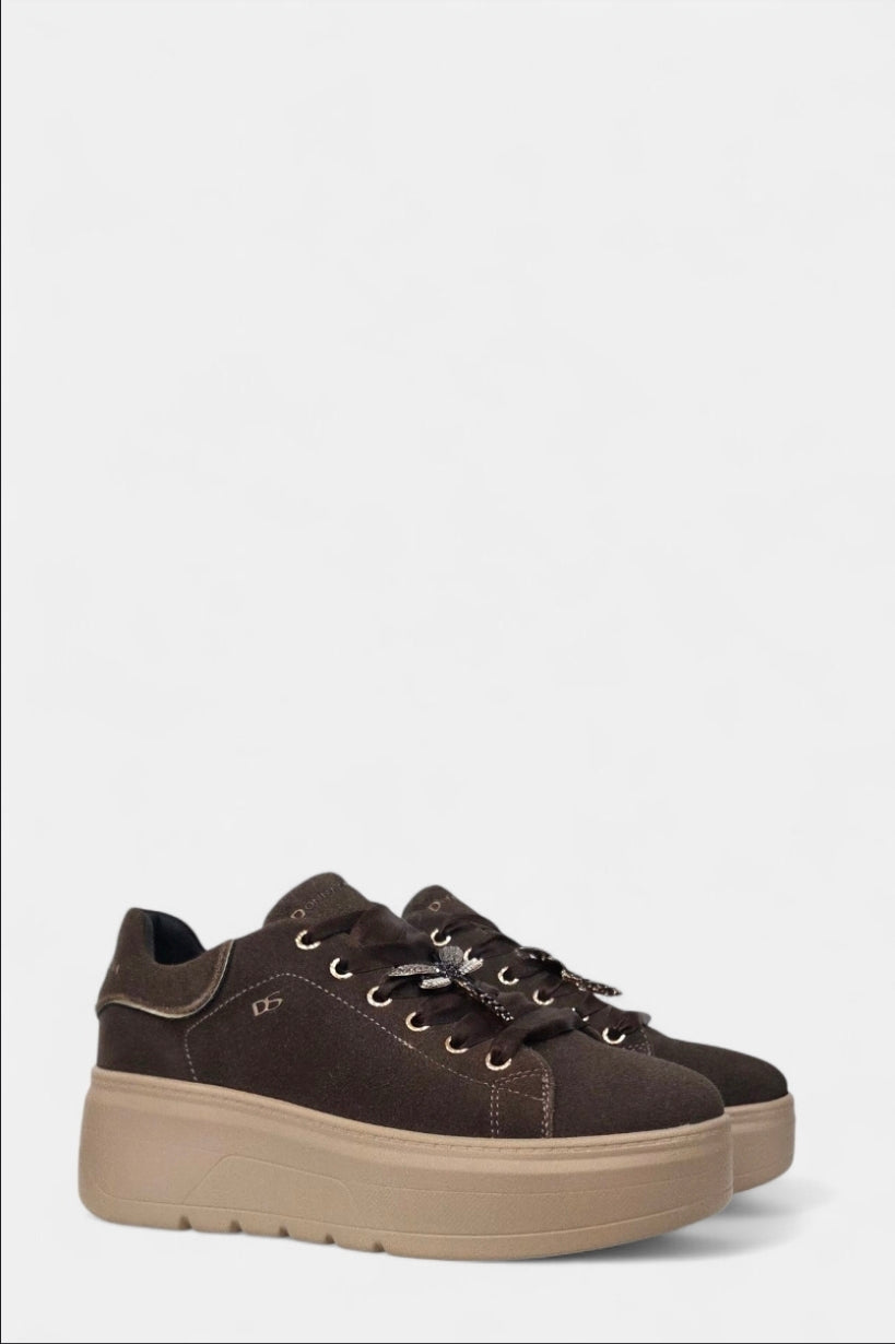 DONNA SERENA BROWN SUEDE TRAINER