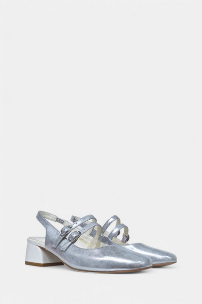 DANCING MATILDA SILVER HEELED PUMP