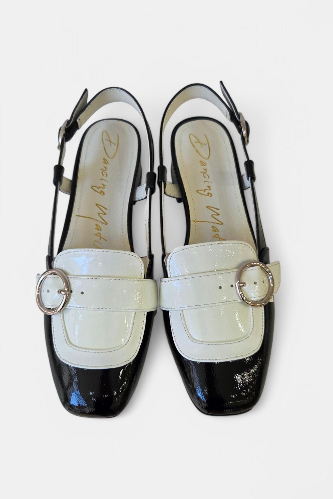 DANCING MATILDA 029 BLACK/WHITE SLINGBACK LOAFER