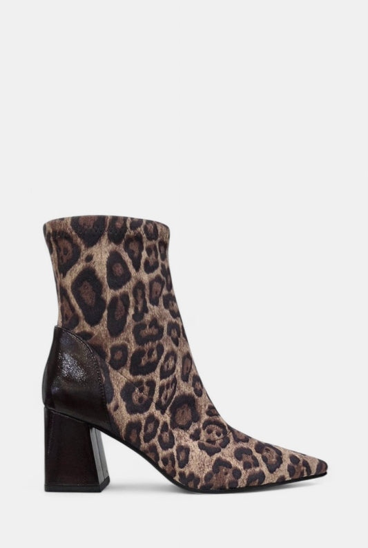 DANCING MATILDA ACROBAT LEOPARD HEELED BOOT
