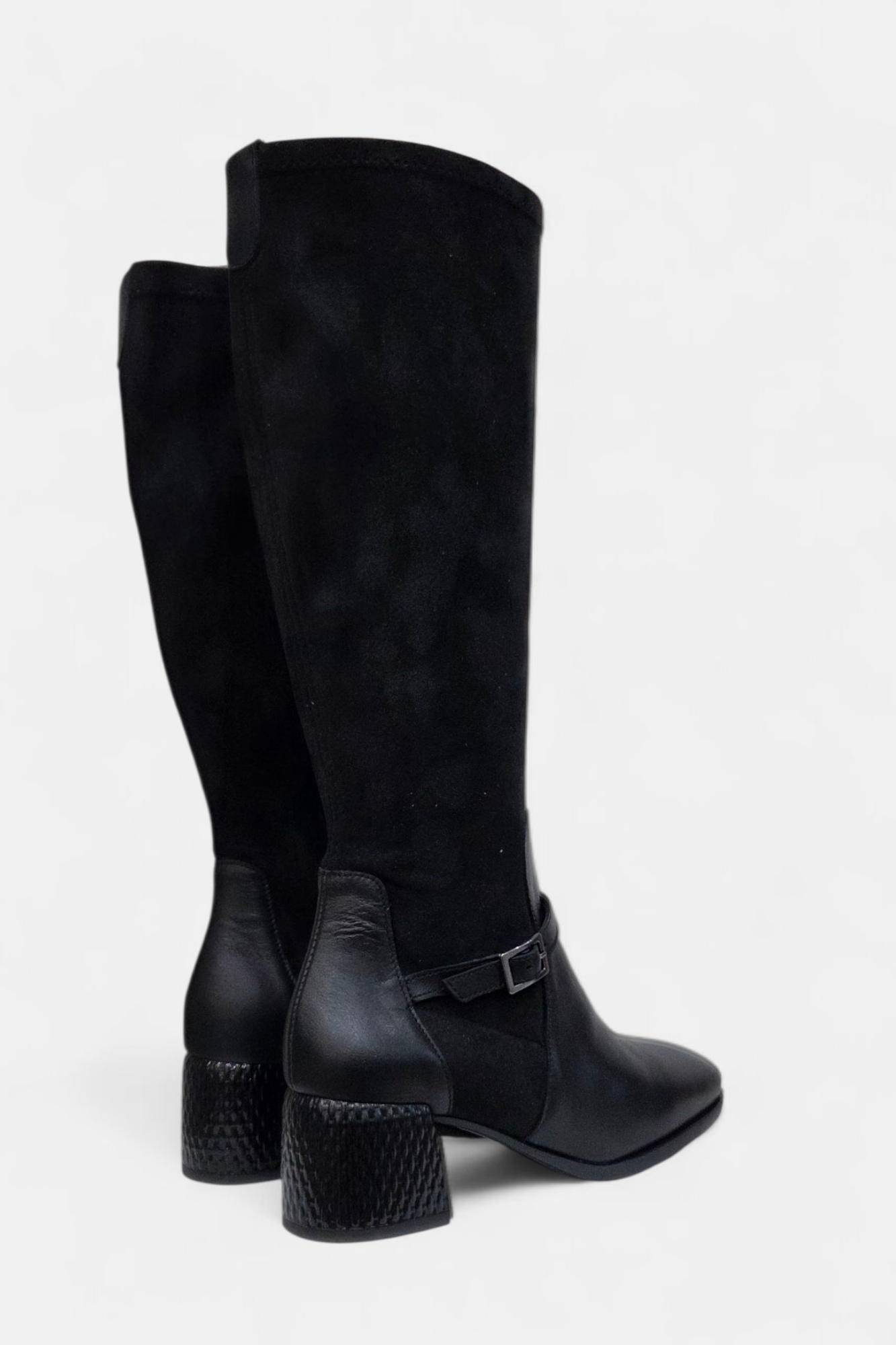 D'CHICAS BLACK LEATHER KNEE HIGH BOOT