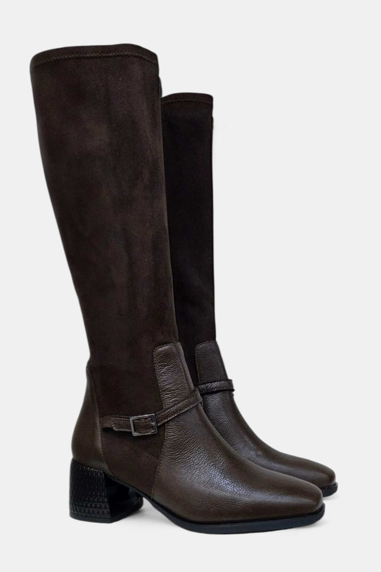 D'CHICAS BROWN LEATHER KNEE HIGH BOOT