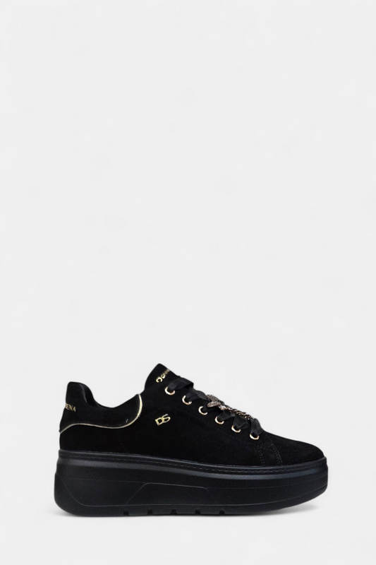 DONNA SERENA BLACK SUEDE TRAINER
