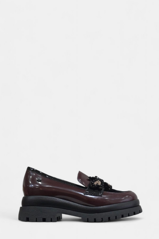 DONNA SERENA BURGUNDY LEATHER   CHUNKY LOAFER