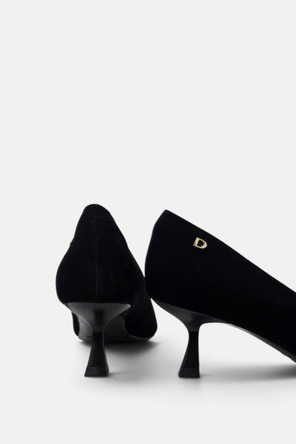 DONNA SERENA 436074 BLACK SUEDE KITTEN HEEL