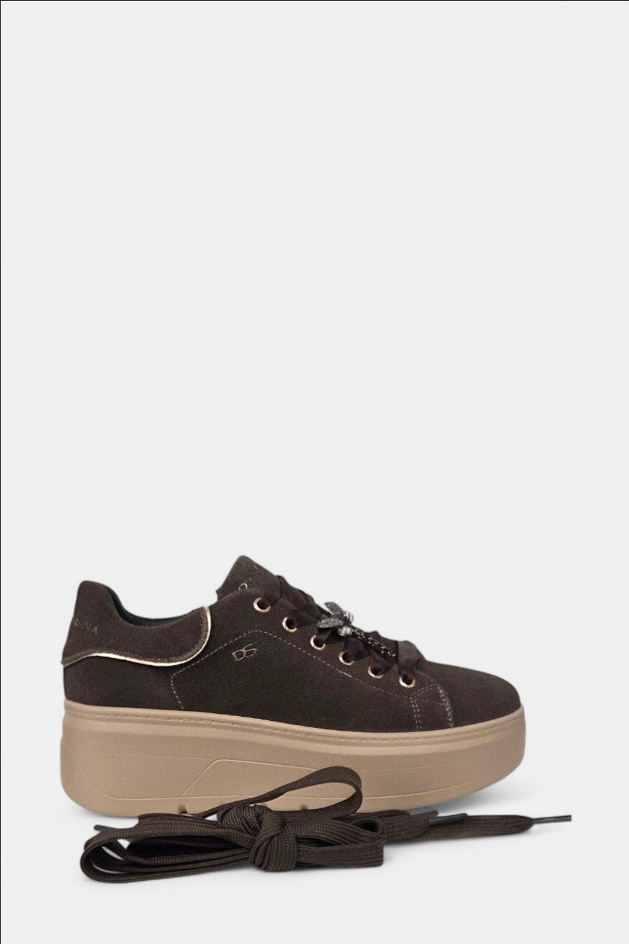 DONNA SERENA BROWN SUEDE TRAINER