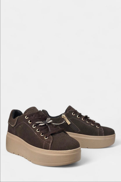 DONNA SERENA BROWN SUEDE TRAINER