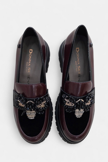 DONNA SERENA BURGUNDY LEATHER   CHUNKY LOAFER