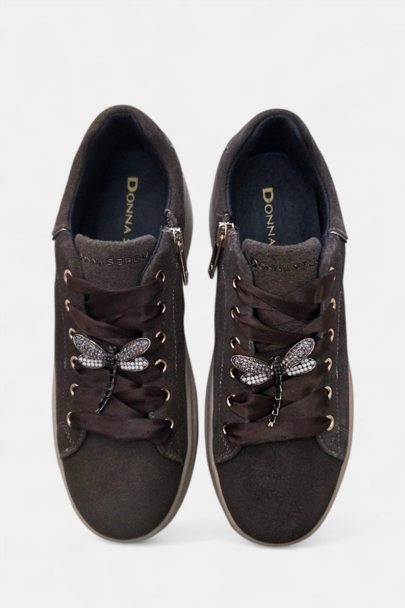 DONNA SERENA BROWN SUEDE TRAINER