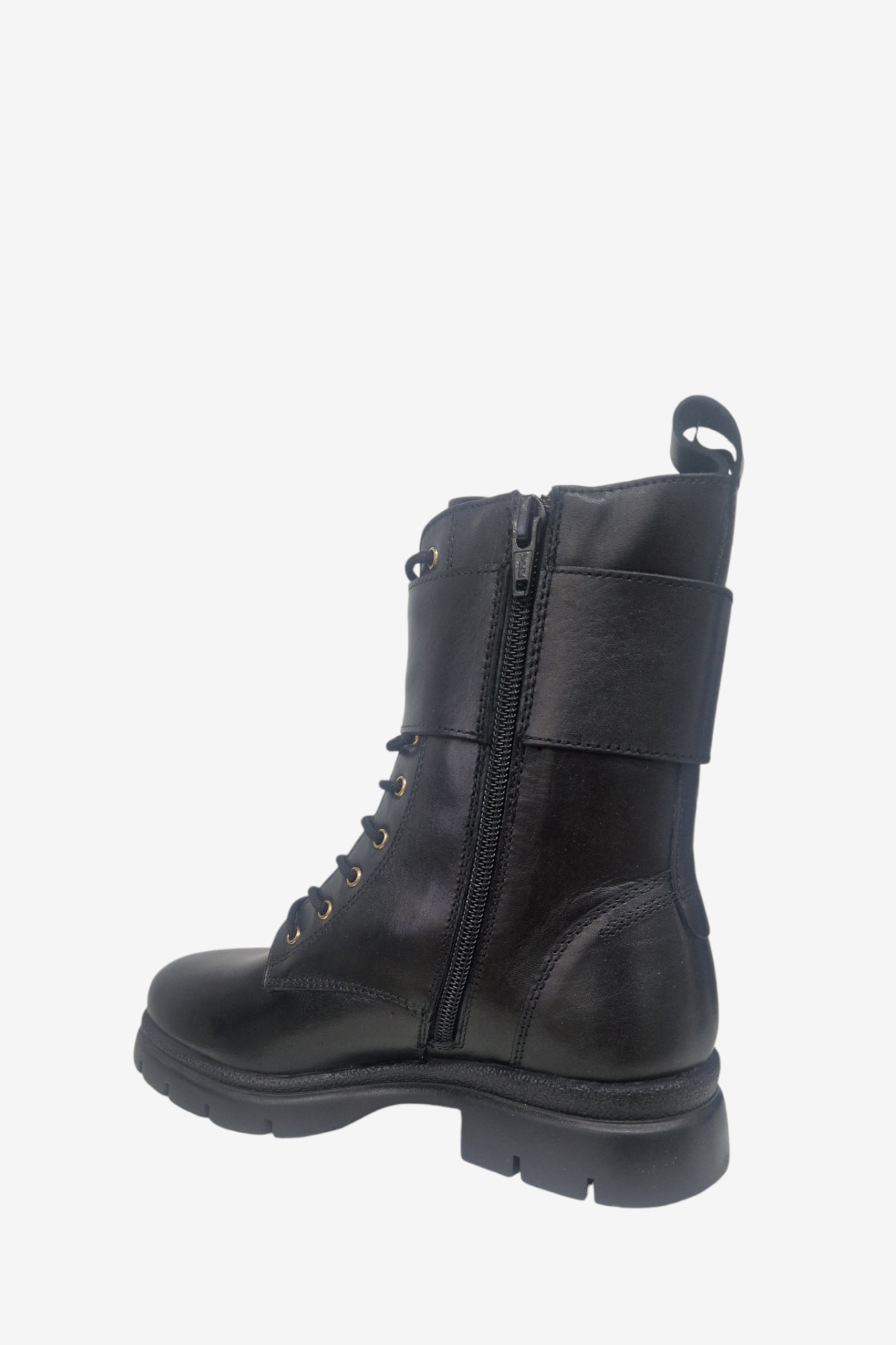 DONNA SERENA BLACK LEATHER BIKER BOOT