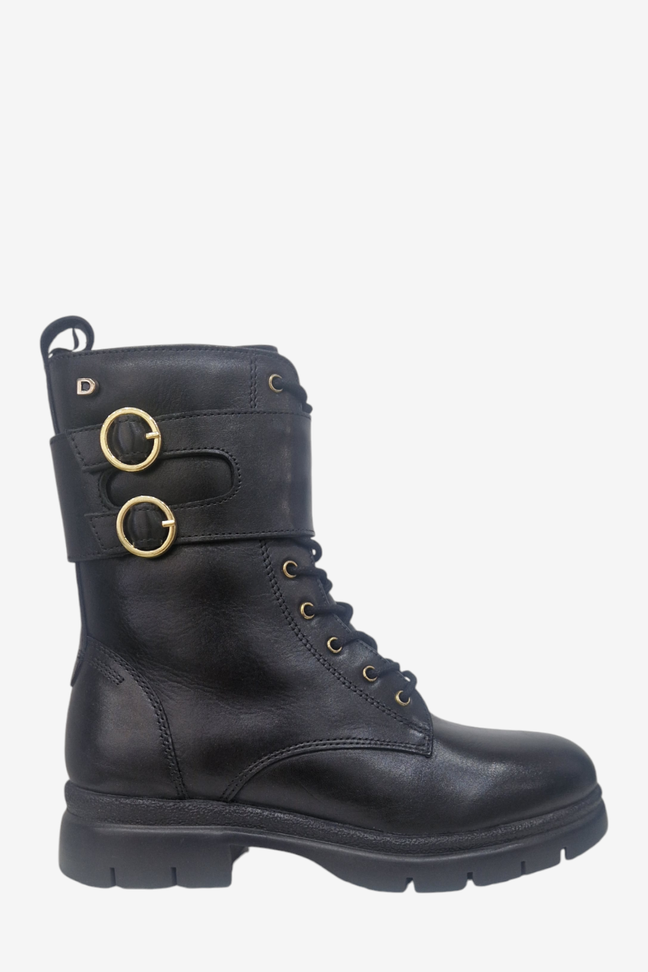 DONNA SERENA BLACK LEATHER BIKER BOOT