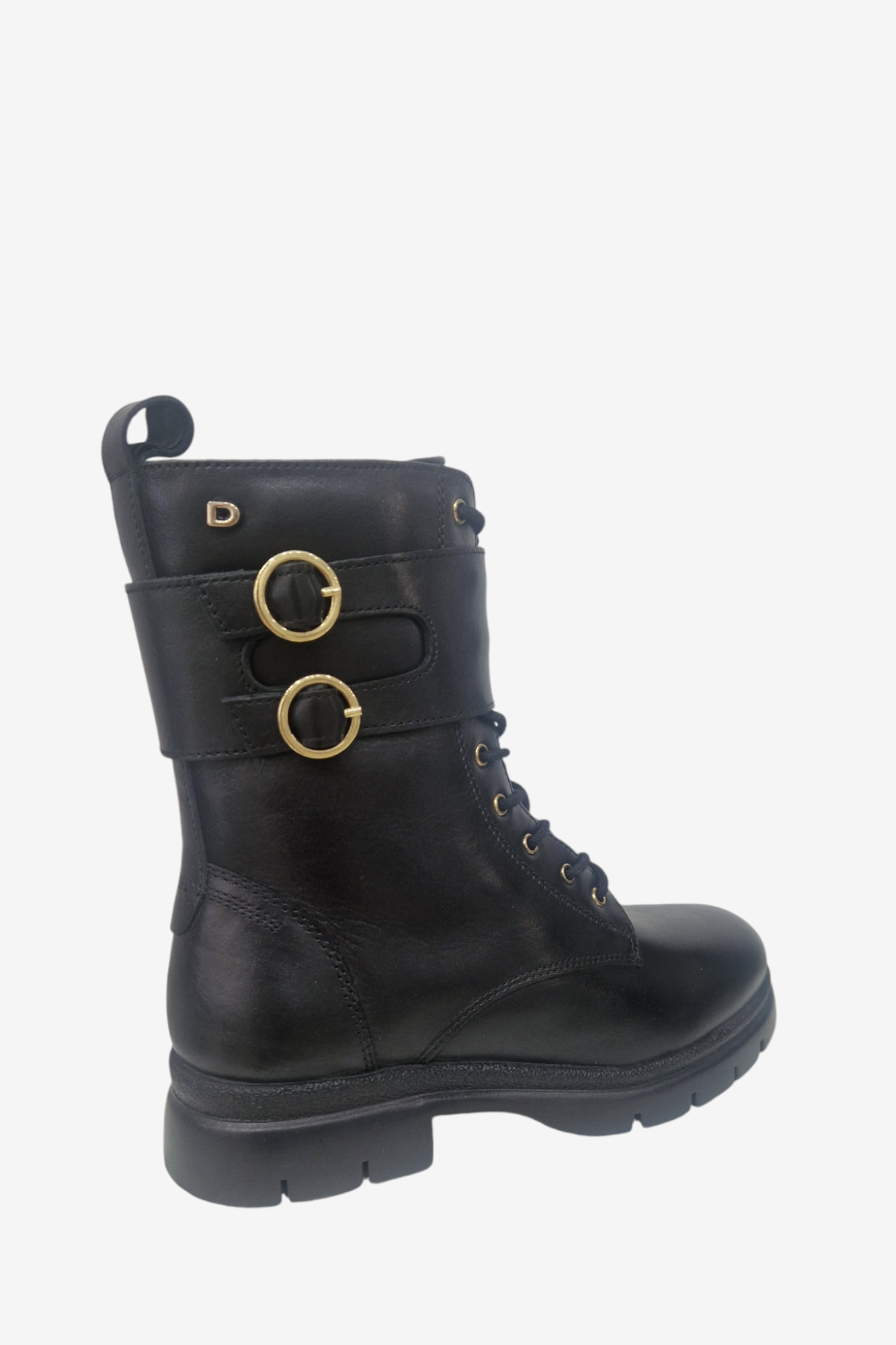 DONNA SERENA BLACK LEATHER BIKER BOOT