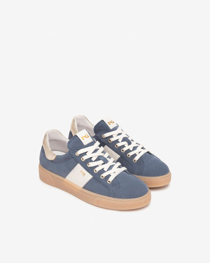 NEROGIARDINI E513004 BLUE SUEDE LEATHER TRAINER