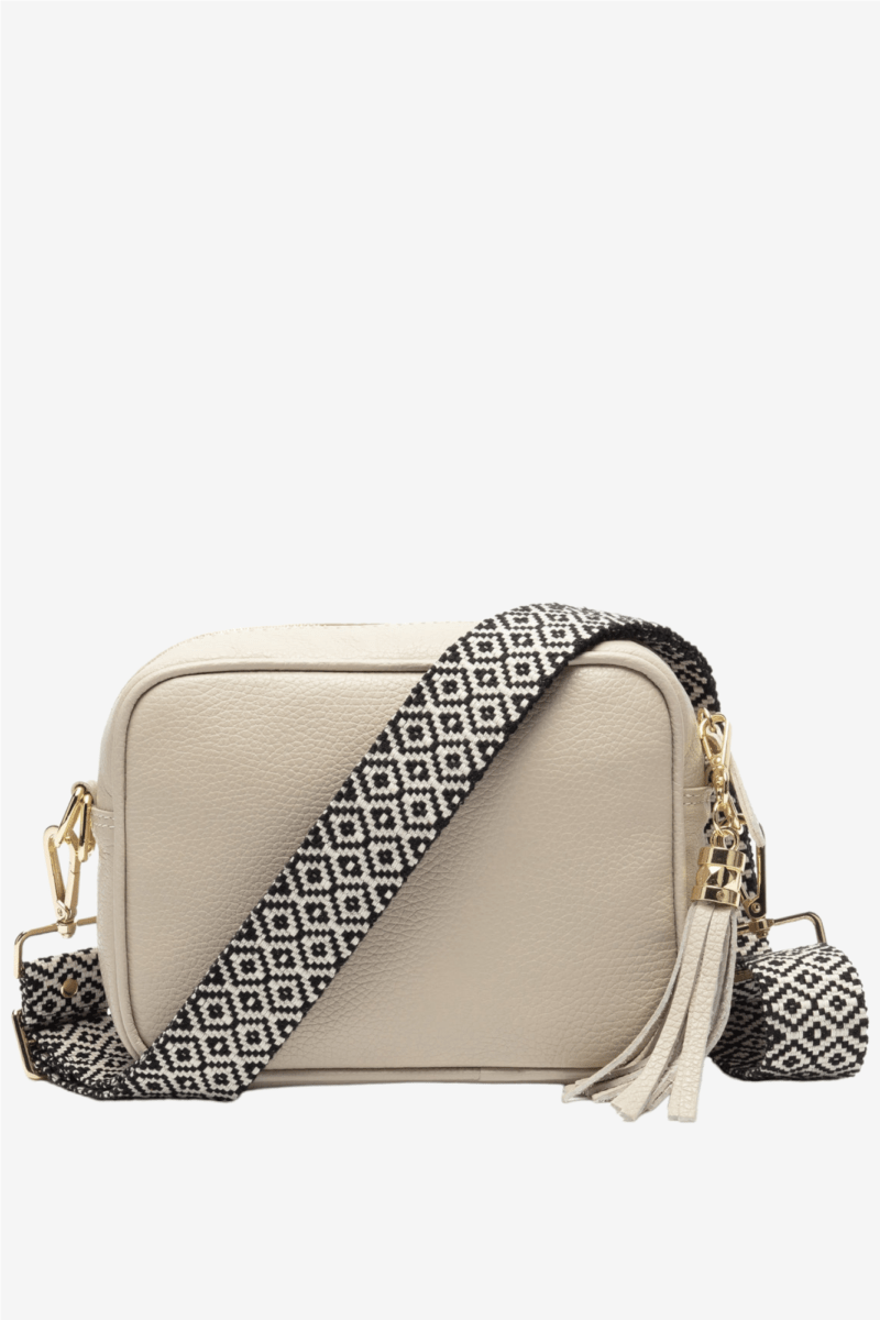 ELIE BEAUMONT STONE LEATHER BAG KNITTED STRAP