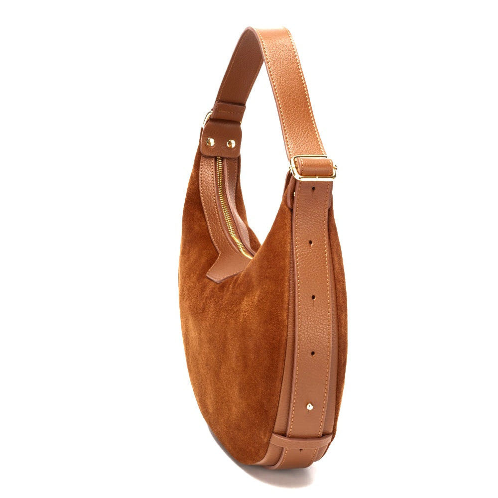 ELIE BEAUMONT TAN SUEDE SHOULDER BAG