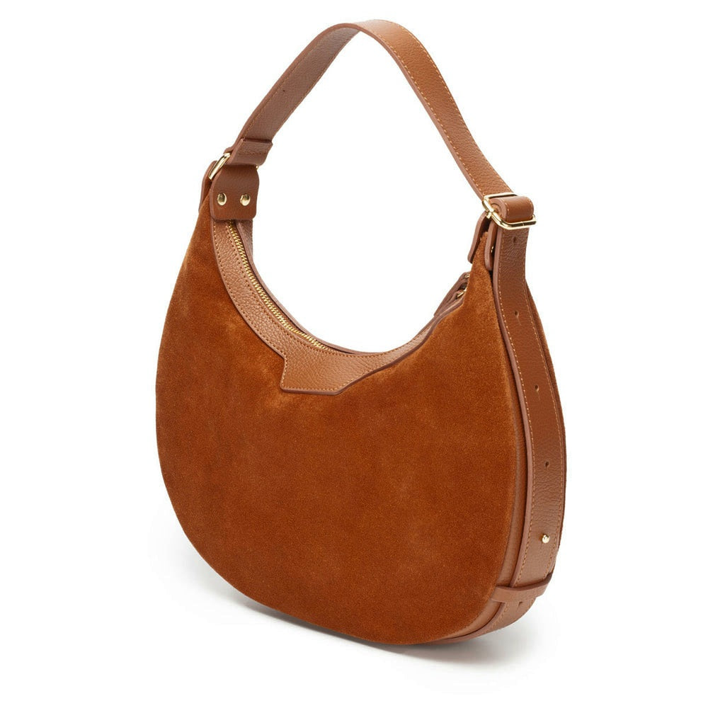 ELIE BEAUMONT TAN SUEDE SHOULDER BAG