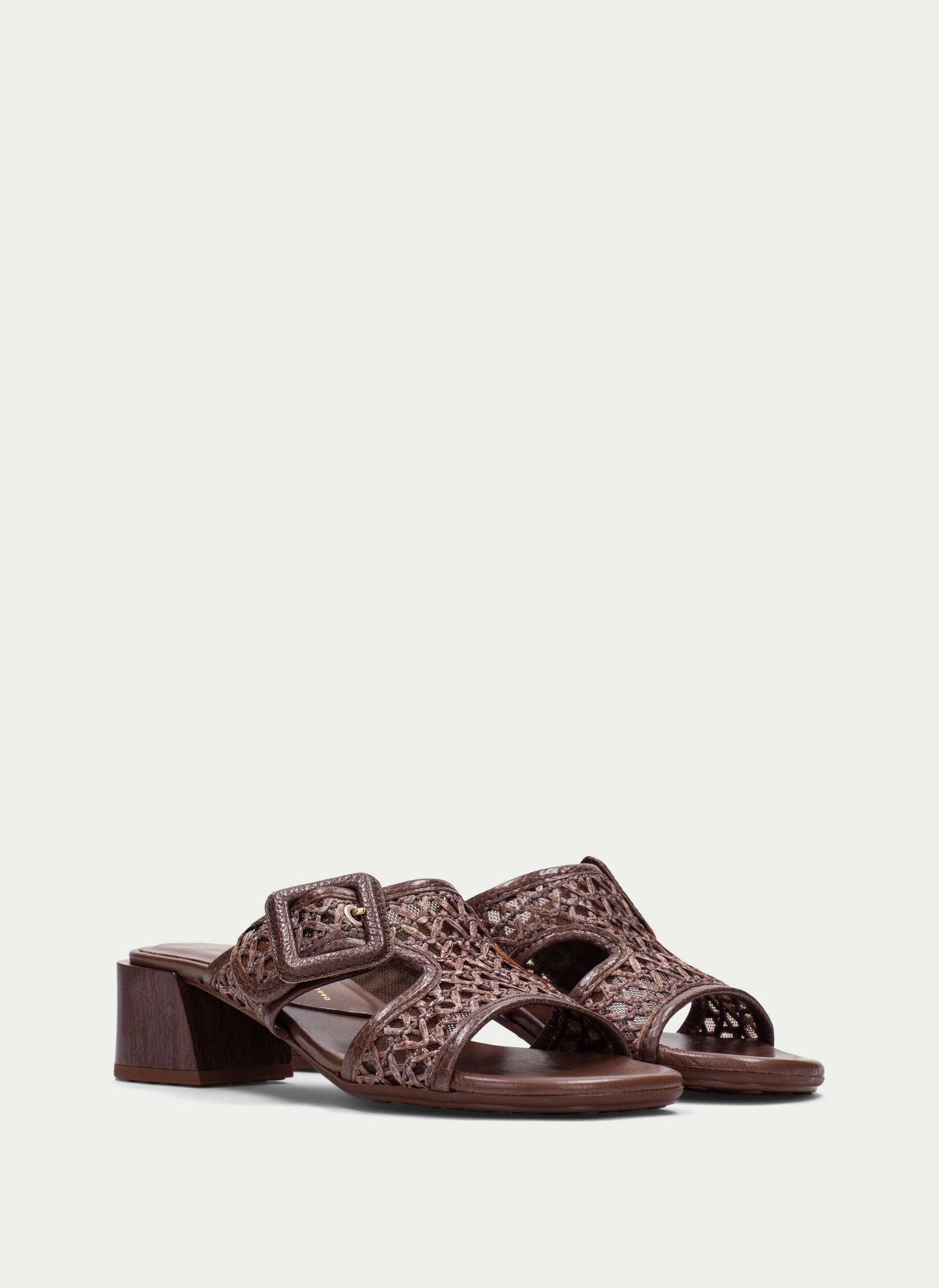 HISPANITAS 26210 BROWN RAFFIA LEATHER MULE