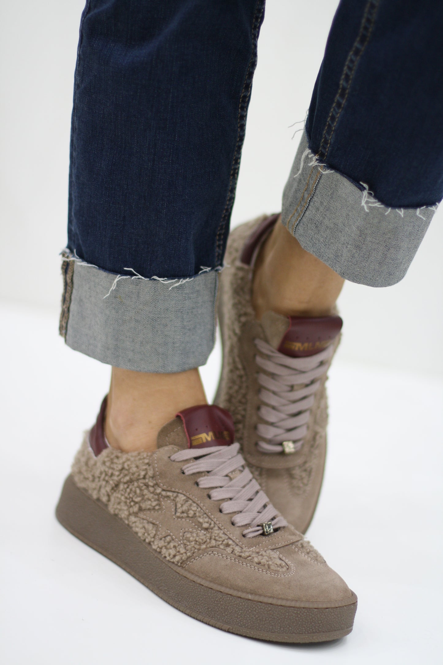MELINE 525 MINK TEDDY LEATHER TRAINER