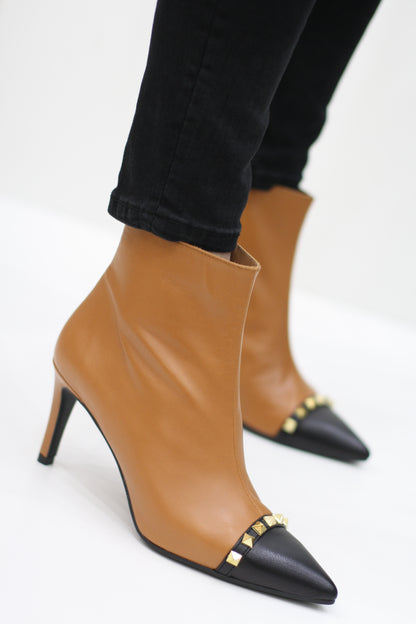 MARIAN 12602 TAN HEELED LEATHER BOOT