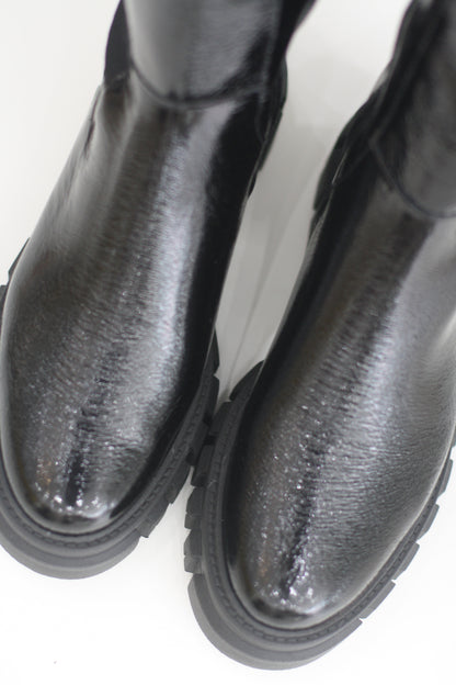 PITILLOS 5389 BLACK PATENT LEATHER CHELSEA BOOT
