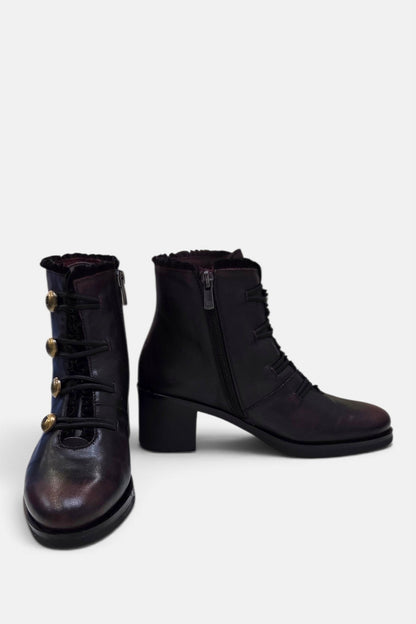 JOSE SAENZ 5176 BURGUNDY/BLACK OMBRE LEATHER LACE UP BOOT