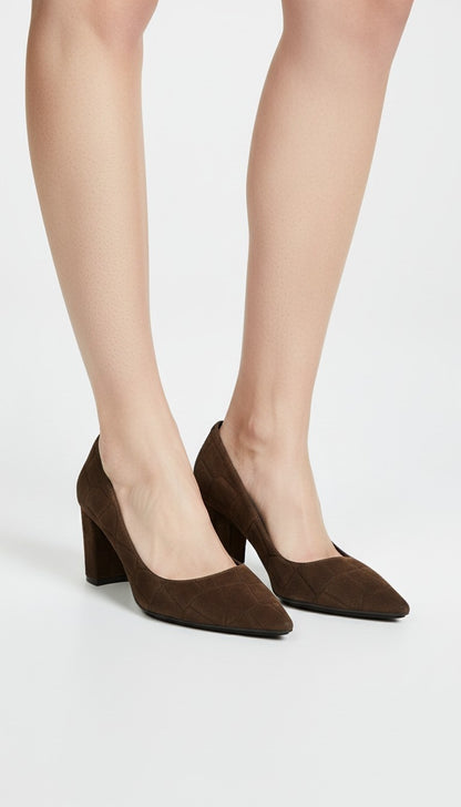 LODI NABIL BROWN EMBOSSED SUEDE HEELS