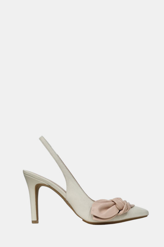 LODI RUSILEO CREAM AND NUDE LEATHER HEEL