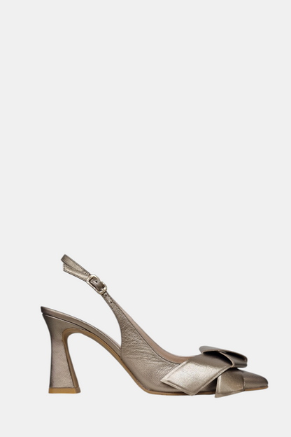 LODI RESTAN GOLD BOW DETAIL LEATHER HEEL