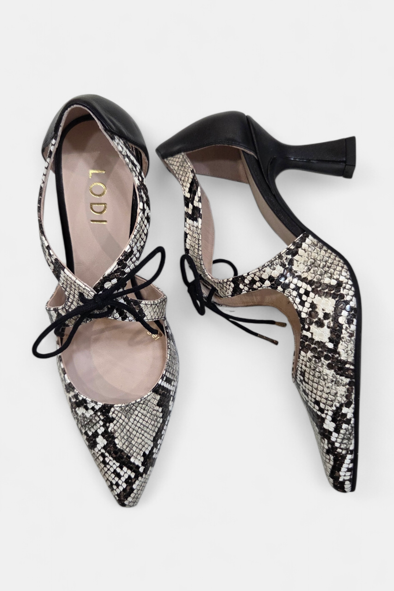 LODI GINOL SERPIENTE LEATHER HEEL