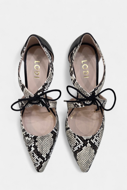 LODI GINOL SERPIENTE LEATHER HEEL