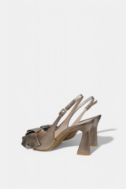 LODI RESTAN GOLD BOW DETAIL LEATHER HEEL