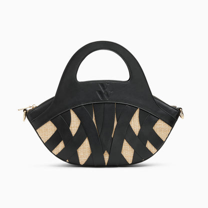 VANESSA WU EMILY RAFFIA/BLACK BAG
