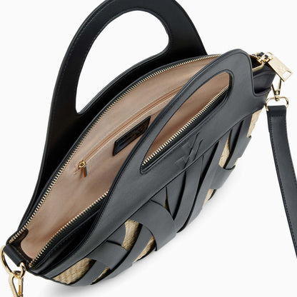 VANESSA WU EMILY RAFFIA/BLACK BAG