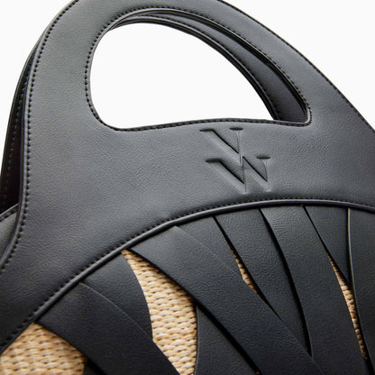 VANESSA WU EMILY RAFFIA/BLACK BAG