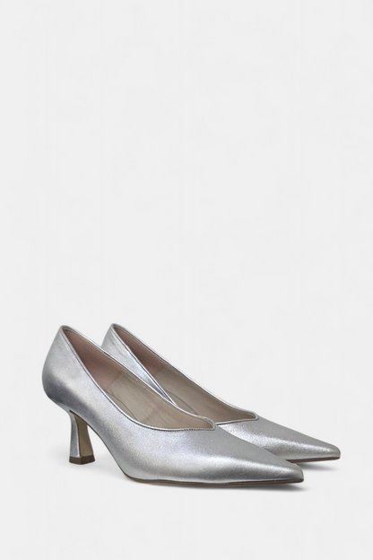 MARIAN 2412 SILVER LEATHER HEEL