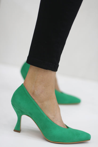 MARIAN 4601 GREEN SUEDE HEELS