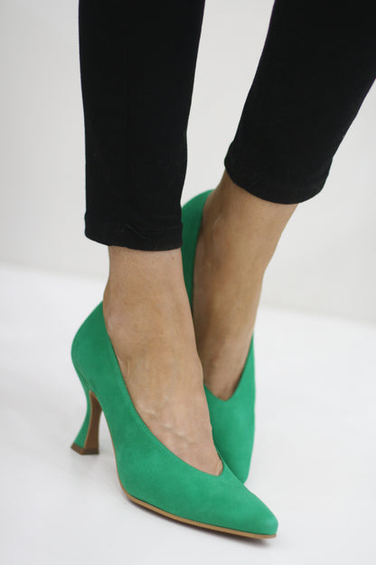 MARIAN 4601 GREEN SUEDE HEELS