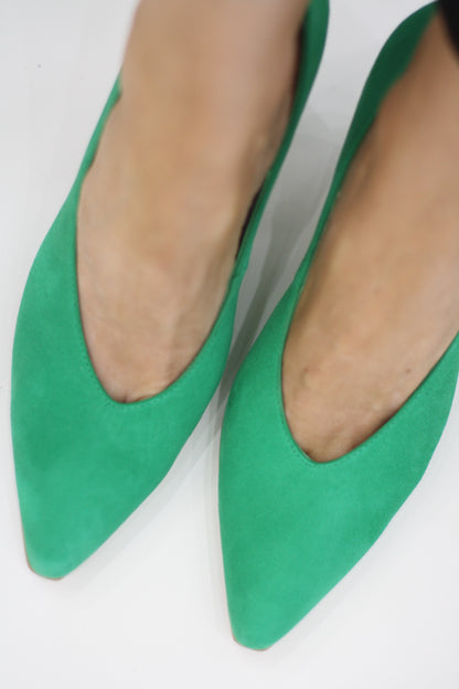 MARIAN 4601 GREEN SUEDE HEELS