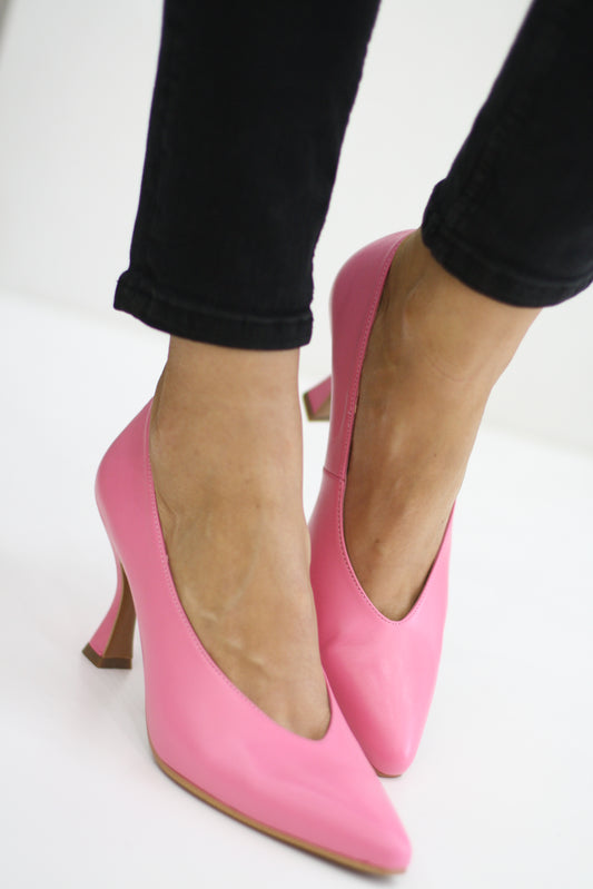 MARIAN 4601 CHICLE PINK LEATHER HEELS