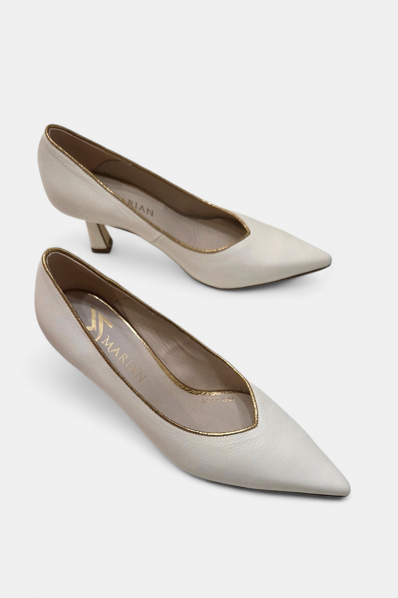 MARIAN 2412 CREAM LEATHER HEEL