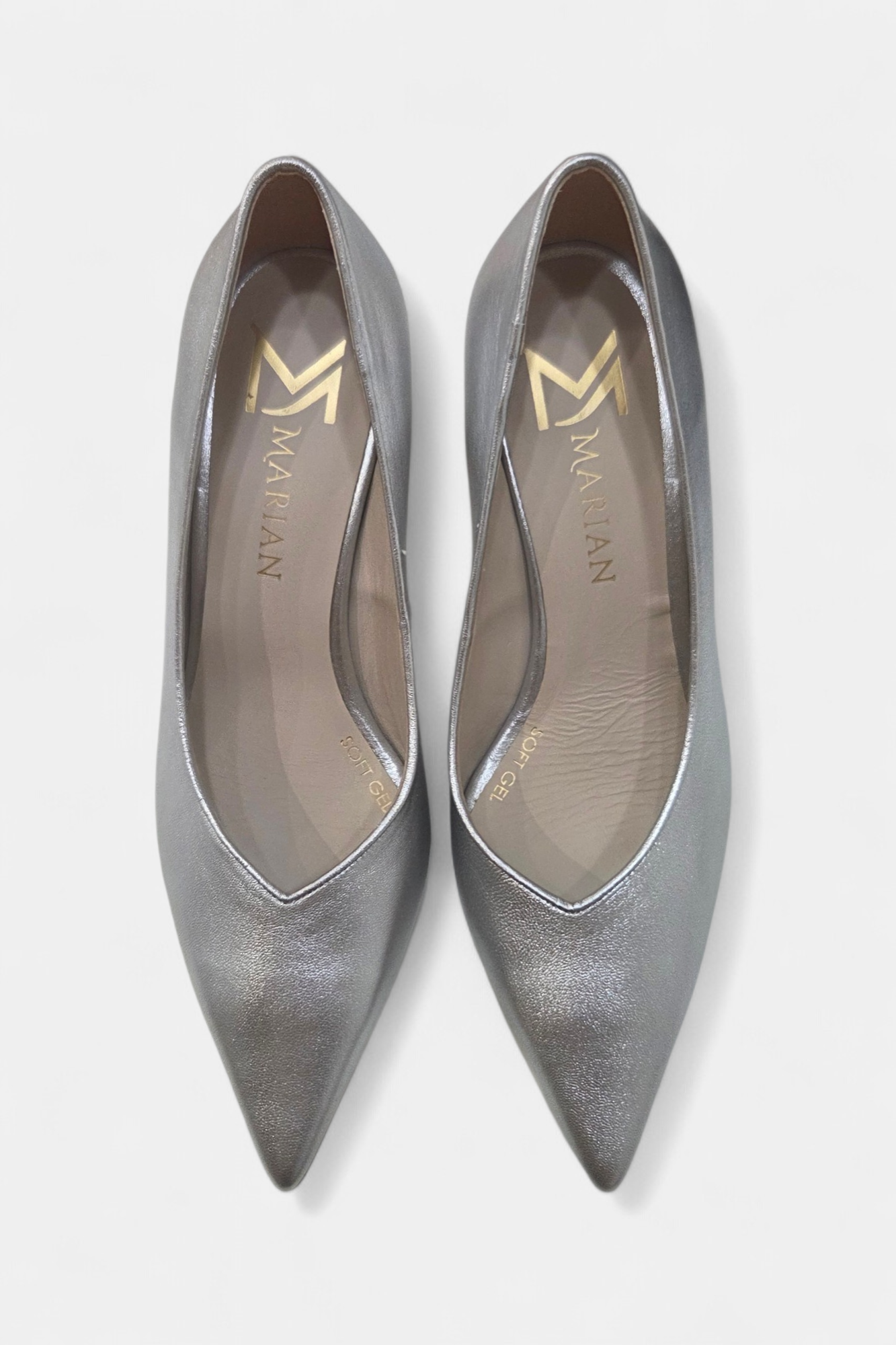 MARIAN 2412 SILVER LEATHER HEEL