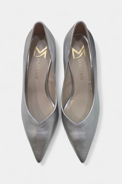 MARIAN 2412 SILVER LEATHER HEEL