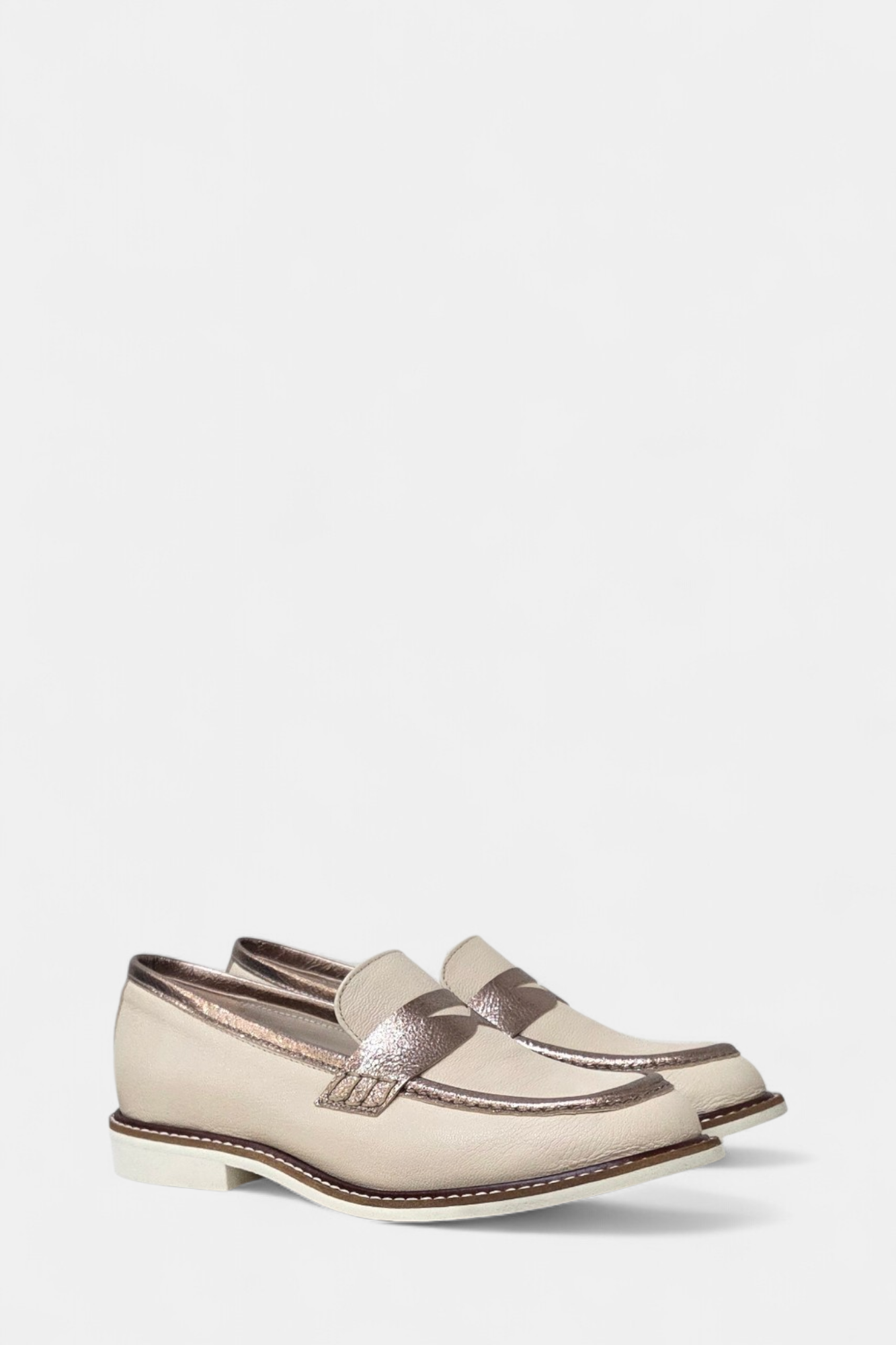 MARIAN 9200 CREAM/GOLD LEATHER LOAFER